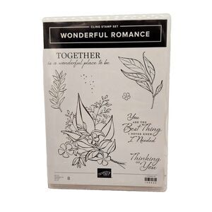 Stampin Up Wonderful Romance #148632 Cling Stamp Set 8 Pcs Floral Love Greetings